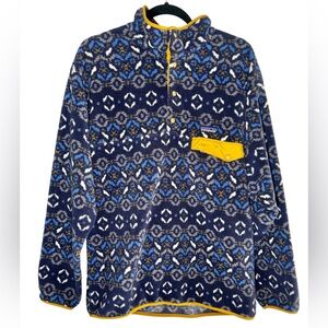 Patagonia Synchilla Snap-T Pullover Large Geometric Pattern Great Condition